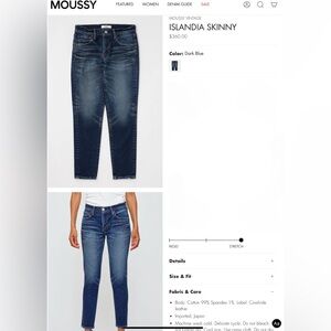 MOUSSY Women's Straight Leg Jeans - Dark Blue
